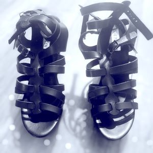 Steve Madden Wooden Heel Gladiator Stiletto Sz 10M